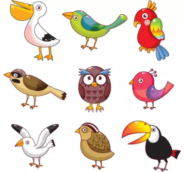 Sticker kind vogels vrolijk - TenStickers