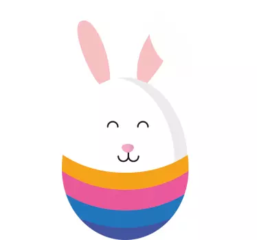 Sticker kinderen Paasei Paashaas - TenStickers