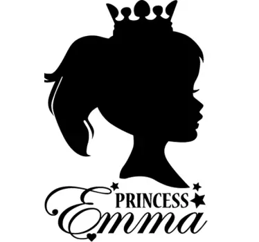 Sticker kinderen princes met eigen naam - TenStickers