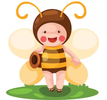 Sticker kinderen vrolijk bijenmeisje - TenStickers