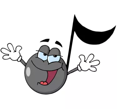Sticker kinderen vrolijke muzieknoot - TenStickers