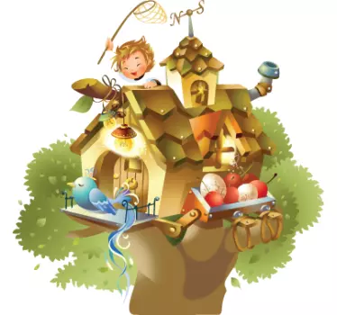 Sticker kinderkamer boomhut - TenStickers