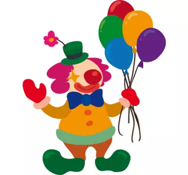 Sticker kinderkamer circus clown balonnen - TenStickers
