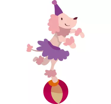 Sticker kinderkamer circus hond balanceren - TenStickers