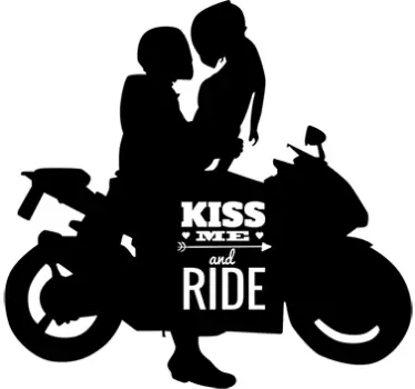 Sticker kiss me and ride - TenStickers