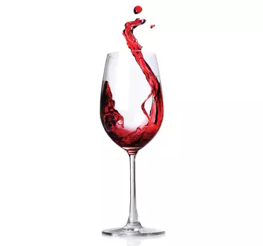 Koelkast sticker glas wijn - TenStickers