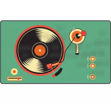 Sticker laptop platenspeler DJ - TenStickers
