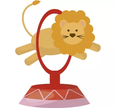 Sticker leeuw hoepel circus - TenStickers