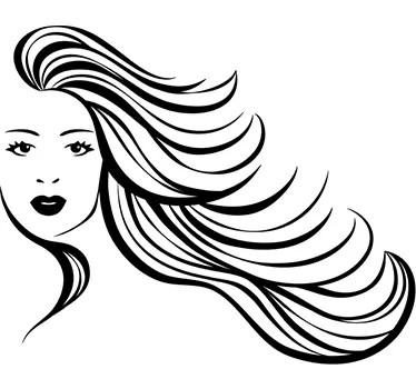 Sticker meisje lange haren - TenStickers