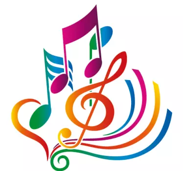 Sticker muziek kleuren - TenStickers