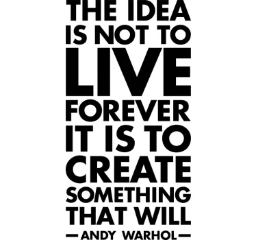 Sticker quote Andy Warhol - TenStickers