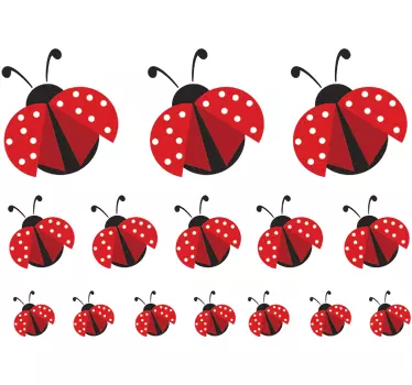 Sticker rode lieveheersbeestjes - TenStickers