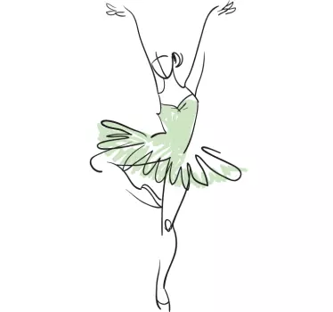 Sticker schets ballerina - TenStickers
