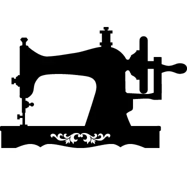 Muursticker woonkamer silhouet naaimachine - TenStickers