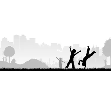 Sticker silhouette dansen kinderen - TenStickers