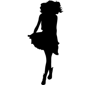 Sticker silhouette jonge dame met rok - TenStickers