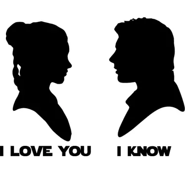 Sticker silhouette Leia en Han Solo - TenStickers