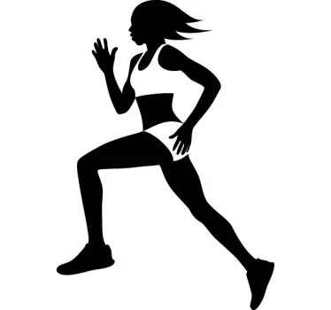Sticker silhouette lopend meisje - TenStickers