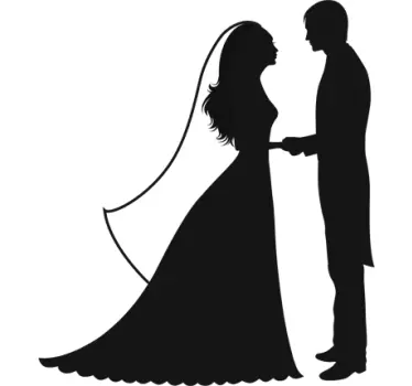 Sticker silhouette trouw koppel - TenStickers