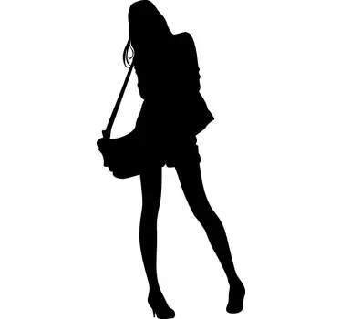 sticker silhouette vrouw handtas - TenStickers