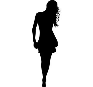 Sticker silhouette vrouw zwart - TenStickers