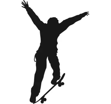 Sticker skateboarding ollie - TenStickers