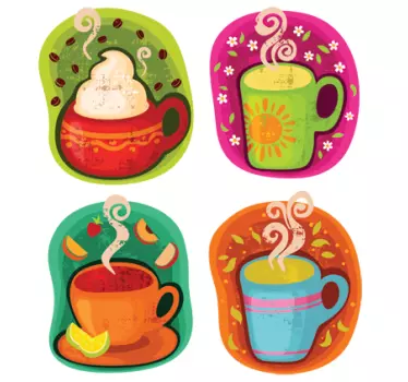 Sticker tassen koffie - TenStickers