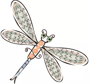 Sticker tekening libelle - TenStickers