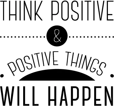 Muursticker woonkamer tekst think positive - TenStickers