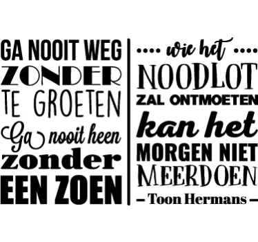 Muursticker woonkamer Toon Hermans citaat - TenStickers