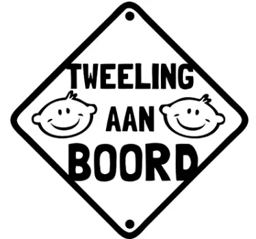 Sticker tweeling aan boord - TenStickers
