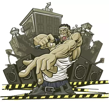 Sticker urban rapper - TenStickers
