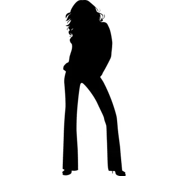 Sticker vrouw silhouette roze - TenStickers
