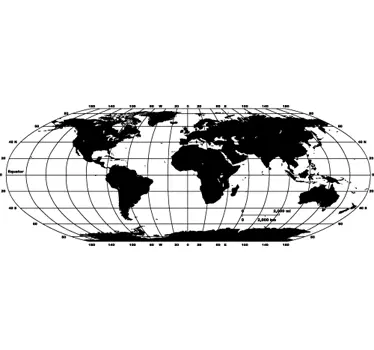 Sticker wereldkaart coördinaten - TenStickers