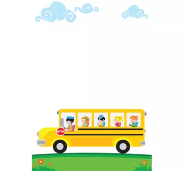 Sticker whiteboard schoolbus kinderen - TenStickers