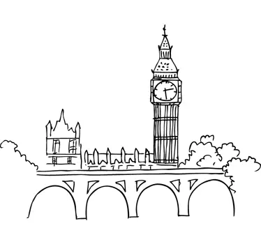Sticker woning Big Ben - TenStickers