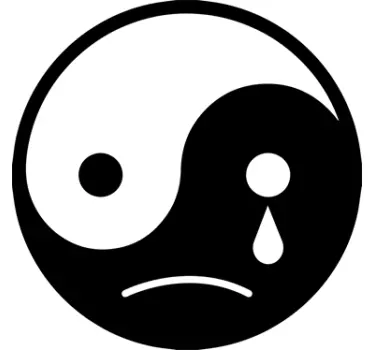 Sticker Yin en Yang verdrietig - TenStickers