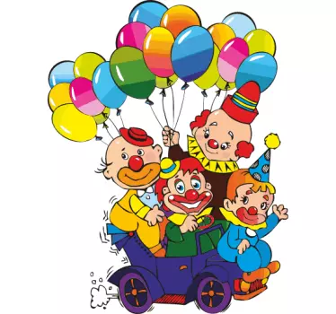 Sticker Zwevende clowns balonnen - TenStickers