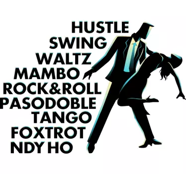 Muurstickers dansen met tekst - TenStickers