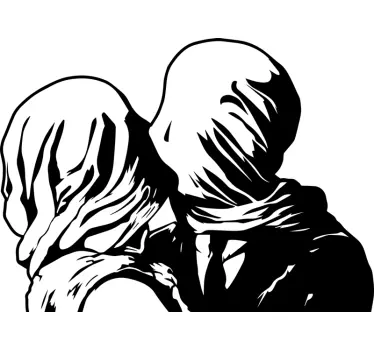 Muurstickers slaapkamer Schilderij Magritte Los Amantes - TenStickers