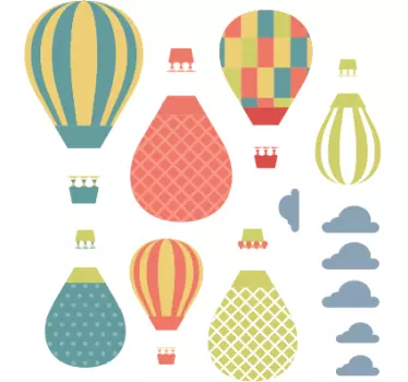 Stickers luchtballonnen wolken - TenStickers
