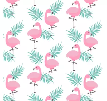 Slaapkamer muursticker tropische flamingo patroon - TenStickers