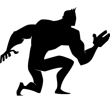 Superheld silhouette kinderkamer sticker - TenStickers
