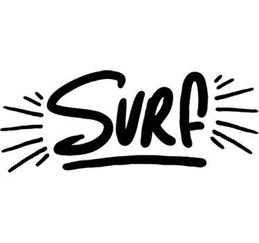Surf belettering kleefstof muurtekst - TenStickers