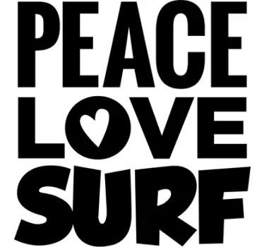 Surf Peace Love Muursticker - TenStickers