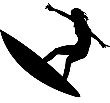 Surfer meisje sticker - TenStickers