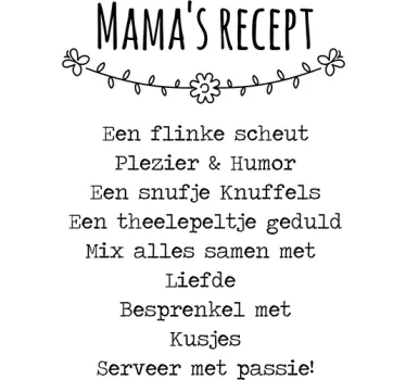 Tekststicker Mamma´s Recept - TenStickers