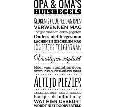 Tekststicker Opa en Oma - TenStickers