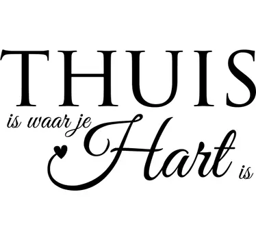 Thuis is waar je hart is muursticker woonkamer - TenStickers