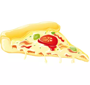 Tomaat en kaas pizza sticker - TenStickers